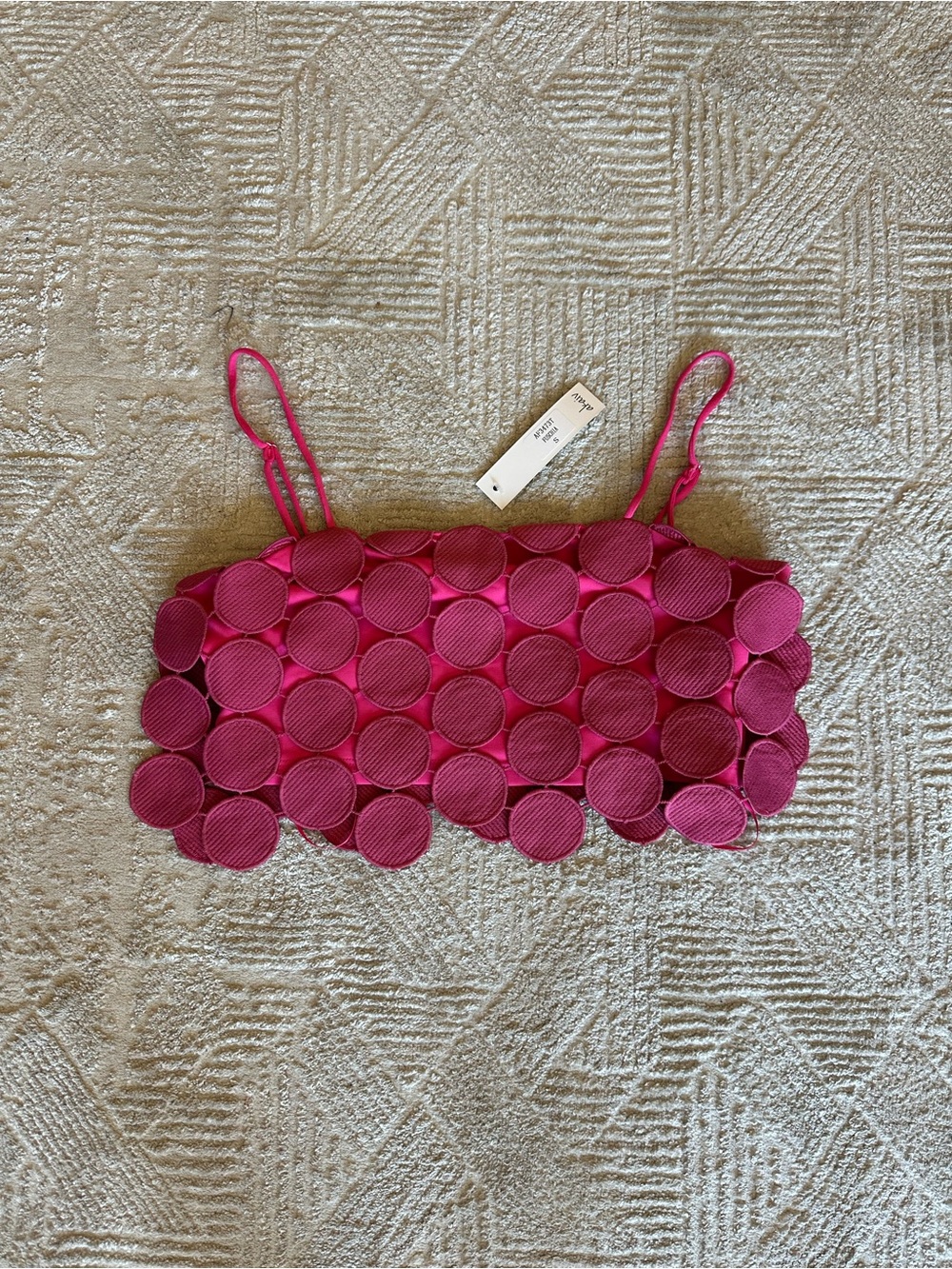 Hot Pink Circle-Embellished Crop Top - Akair